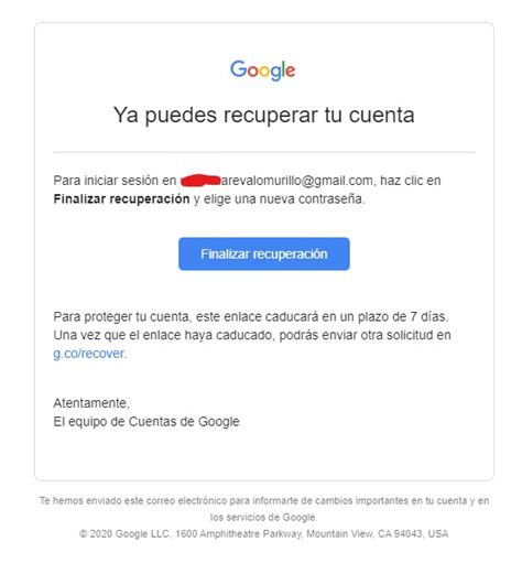 comunidad compartir expedido recuperar contraseña de correo gmail