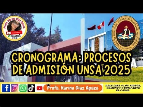 CRONOGRAMA DE ADMISIÓN UNSA 2025 unsa admision arequipa viral