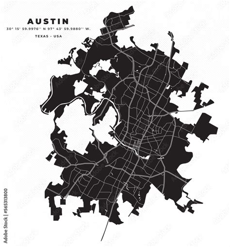 Austin Texas Map Vector Poster Flyer Stock Vector Adobe Stock