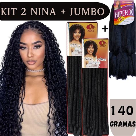 Kit Cabelo Nina Softex Jumbo Super X Hiper X Para Tran As Box