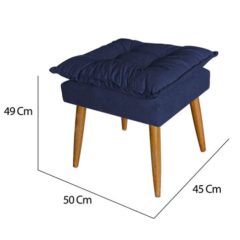 Kit 02 Puff Puf Banqueta Opala Para Quarto Sala Recepção Suede Azul