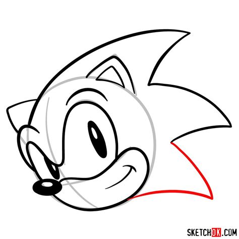 How To Draw Sonic The Hedgehogs Face Sketchok Easy Drawing Guides