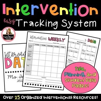 Intervention Rti Documentation And Progress Monitoring Binder System