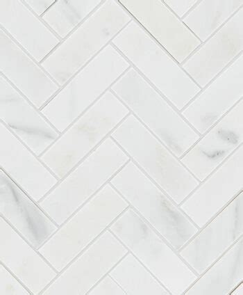 Alpina Honed Marble Herringbone Mosaic Tile Mandarin Stone