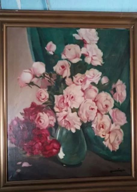 TABLEAU ANCIEN HUILE Nature Morte Bouquet De Fleurs XXème EUR 500 00