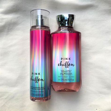 Bath And Body Works Fine Fragrance Mist กลิ่น Pink Chiffon 236ml Shower Gel กลิ่น Pink Chiffon