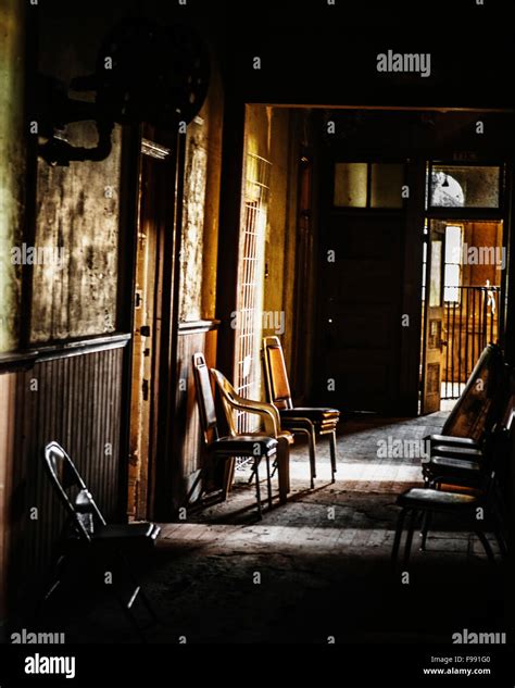 Interior hallway of a dilapidated building Stock Photo - Alamy