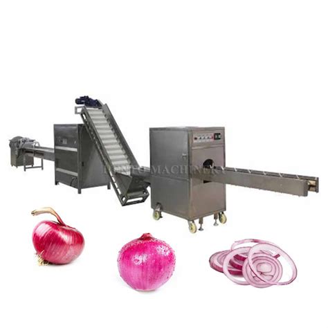 Onion Peeling Machine And Root Cutting Onion Washing Processing Line