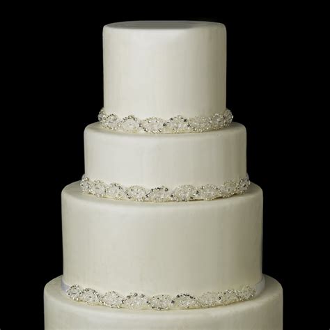 White Wedding Cakes With Crystals