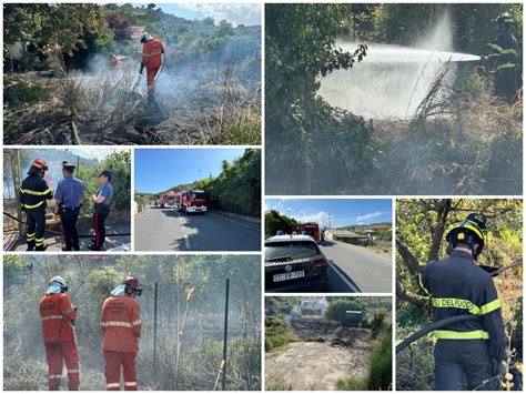 Imperia Incendio Di Sterpaglie In Via Siccardi Intervento Di Vigili