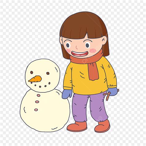 Invierno Invierno Niña Pequeña Dibujos Animados PNG Animados Niña