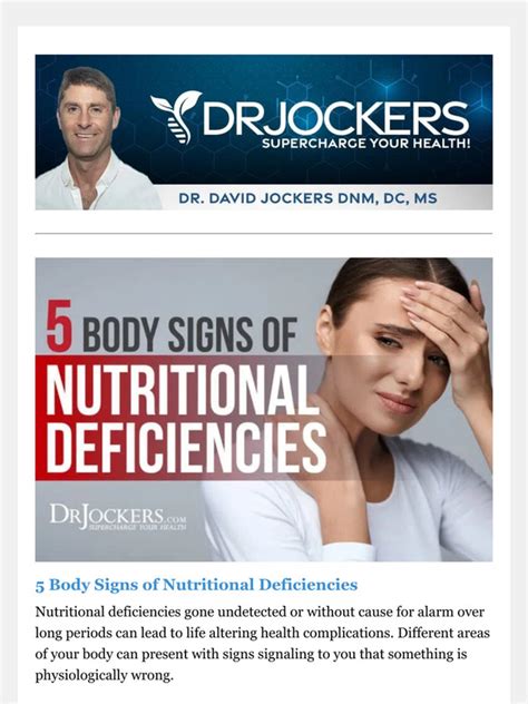 Drjockers Body Signs Of Nutritional Deficiencies Is Most