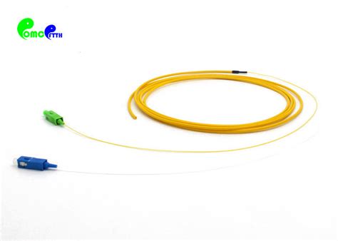 F Single Mode Fiber Optic Pigtail Sc Apc Sc Upc With Unit Tube Mm