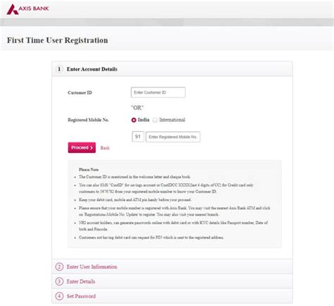 Axis Bank Net Banking Register Online Change Password