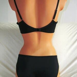 Plus Size Lingerie Set Handmade Bra And Knickers Panties Set In Black Color With Rose Lace Etsy