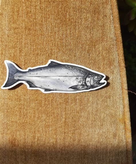 King Chinook Salmon Sticker Etsy