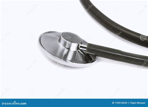 Black Medical Stethoscope on White Stock Image - Image of heartbeat, measurement: 149518535