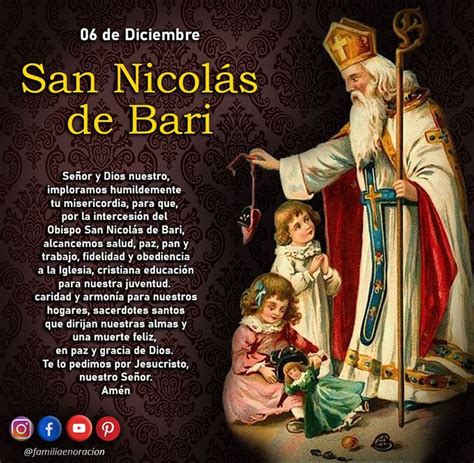 Santo del día San Nicolás de Bari 06 diciembre San nicolas de