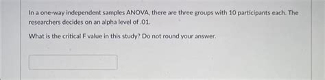 Solved In a one-way independent samples ANOVA, there are | Chegg.com