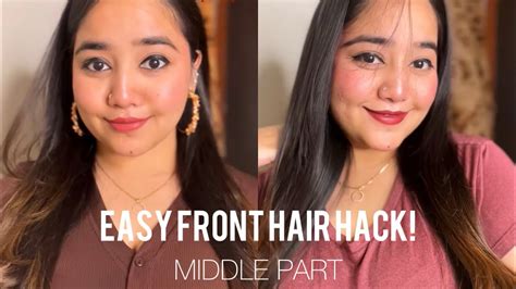 Easy Front Hair Hacks Middle Part Hair Hacks YouTube