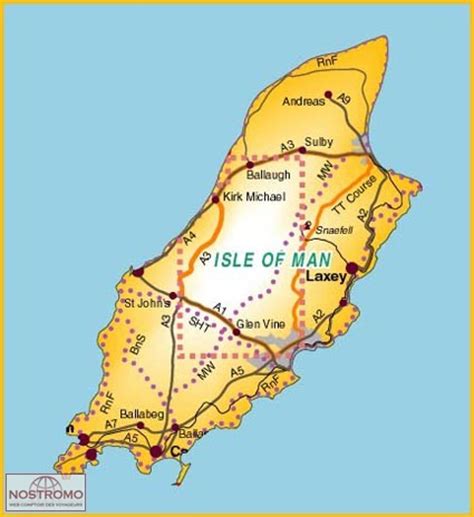 ISLE OF MAN carte de randonnée Harvey nostromoweb