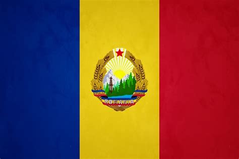 Flag Of The Socialist Republic Of Romania Stock Photo Download Image