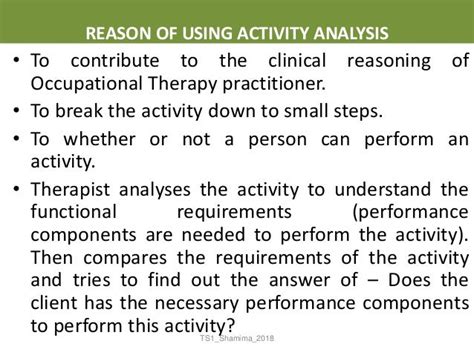 Activity Analysis In Occupational Therapy