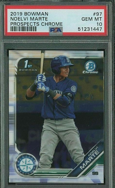 2019 Bowman Chrome Noelvi Marte 1st RC Rookie PSA 10 GEM MINT QTY EBay