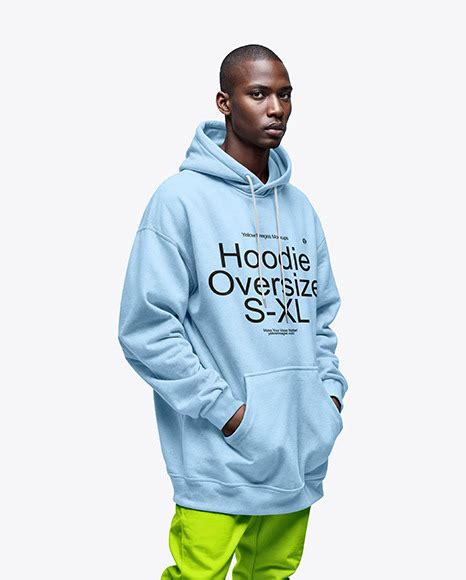 Man Wearing An Oversize Hoodie With Kangaroo Pocket Mockup Free