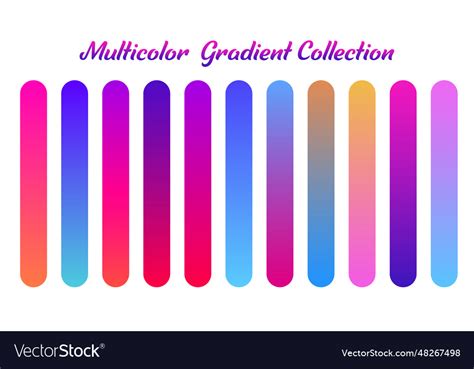 Multicolor Gradients Swatches Set Royalty Free Vector Image