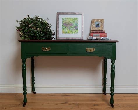 Upcycled Painted Vintage Console Table In Farrow Ball Duck Etsy