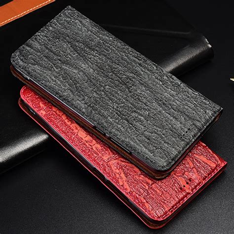 Funda magnética de cuero genuino con textura de árbol para ZTE Blade A6