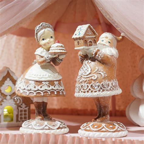 Braxio Gingerbread Christmas Decor Gifts For Women 2Pc Resin