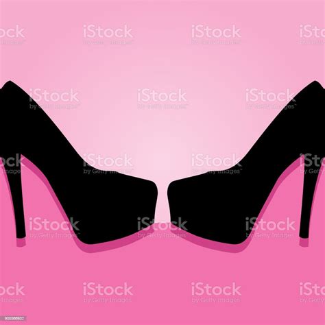 Black And Gray High Heel Shoes Icon Stock Illustration Download Image Now High Heels Hot