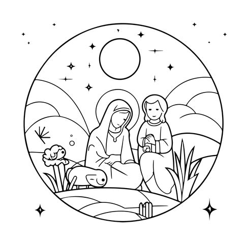 Premium Vector Page Line Drawing Yesus Day