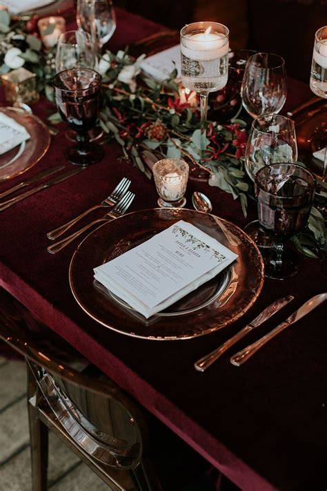 Maroon And Green Wedding Decor With A Mix Of Wild Flowers Ristorante