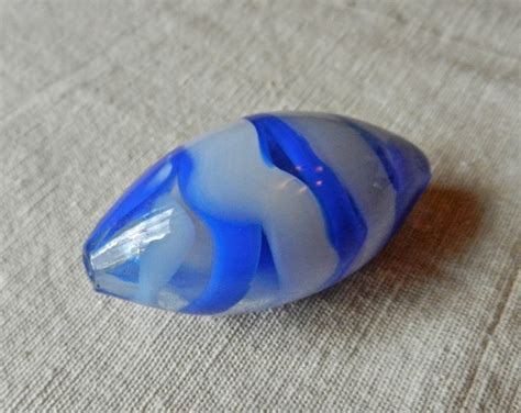 Oval Hand Blown Hollow Art Glass Focal Bead With Swirls Of Etsy