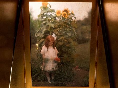 Arnold Genthe Girl And Sunflower Autochrome In A Diascope