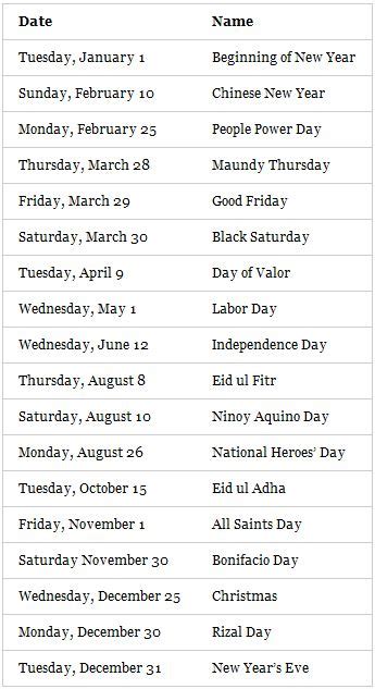 philippine holidays