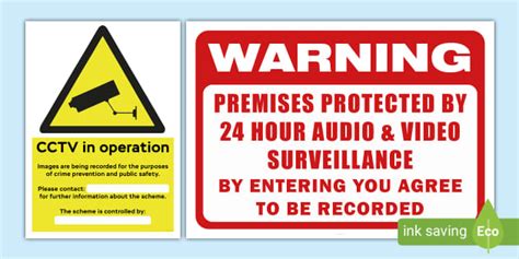 FREE! - Audio Video Recording Warning Sign Posters | Twinkl