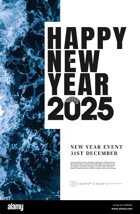 Happy New Year 2025 Poster Design With Modern Texture Background