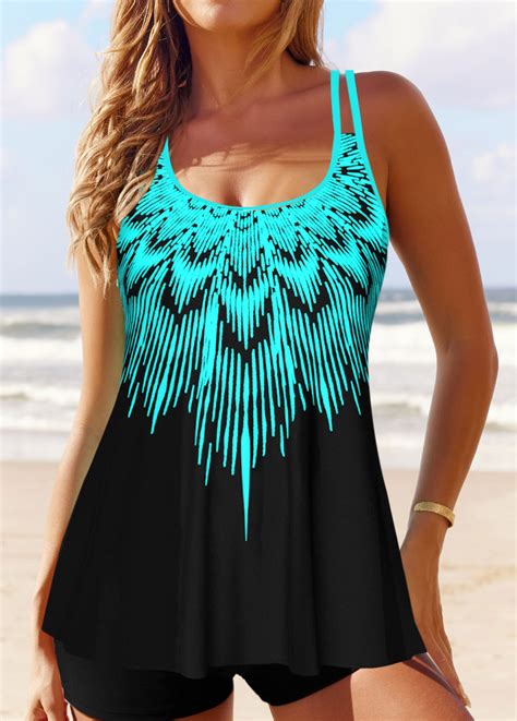 Plus Size Cyan Ombre Tankini Top Usd 41 98