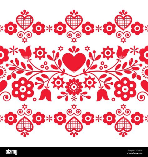 Cute Floral Vector Seamless Pattern In Red And White Perfect For