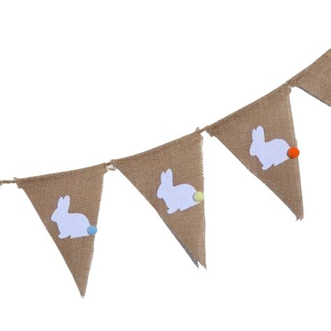 Meter Osterfest Bunting Banner Bunny Rabbit Print Sackleinen