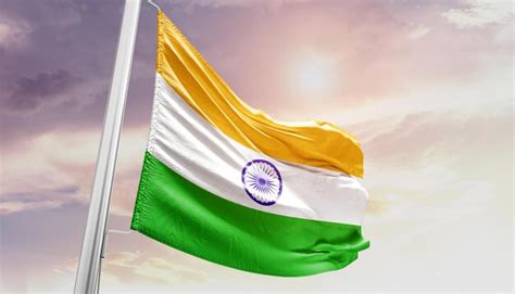 Premium Photo Indian National Flag Waving In The Sky