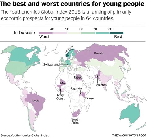 The best (worst) countries to live in if you’re under 25 - Vivid Maps