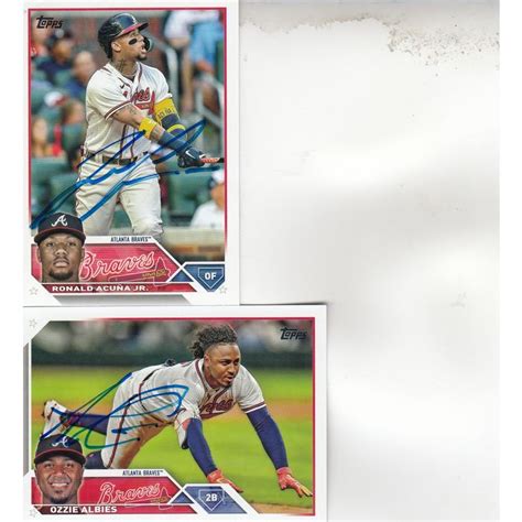 Ronald Acuna Jr Ozzie Albies Auto Atlanta Braves World Champion