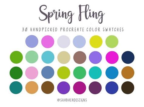 Spring Fling Bright Floral Procreate Color Palette 30 Swatches Etsy