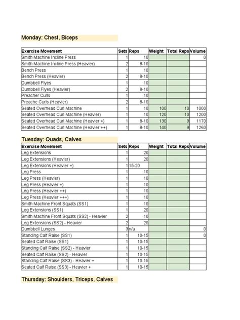 Dexter Jackson Workout Routine Spreadsheet | PDF | Strength Training ...