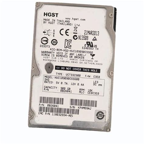 Supermicro HGST 900GB 2 5 SAS Hard Disk 10000 RPM Storage Capacity 1